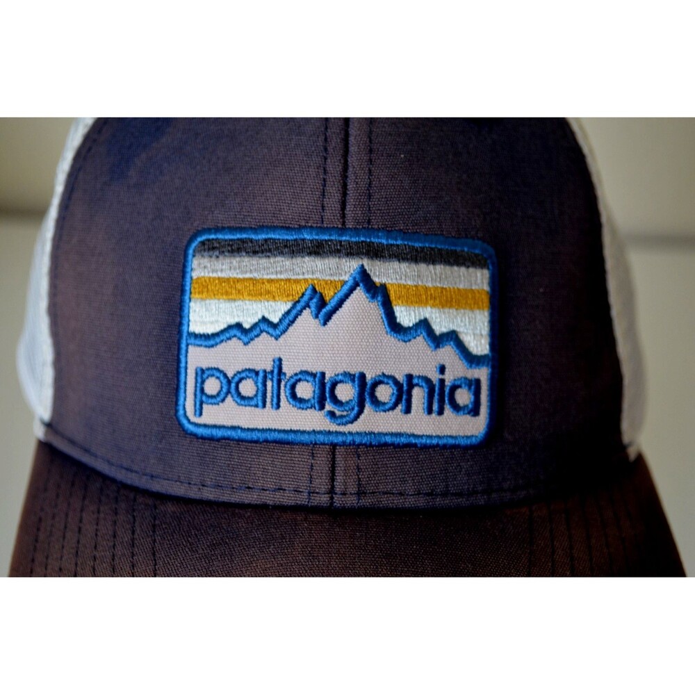 Patagonia Hat Men Trucker Cap One Size Mountain Embroidered Snapback Discolored - Picture 2 of 9